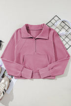 Active Era Rose Pink Collar Half Zip Up Pullover