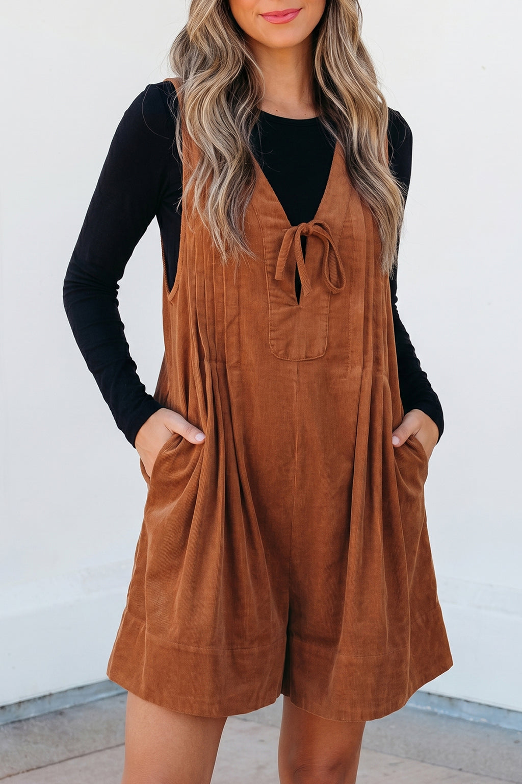 Fall For You Sleeveless Corduroy Romper
