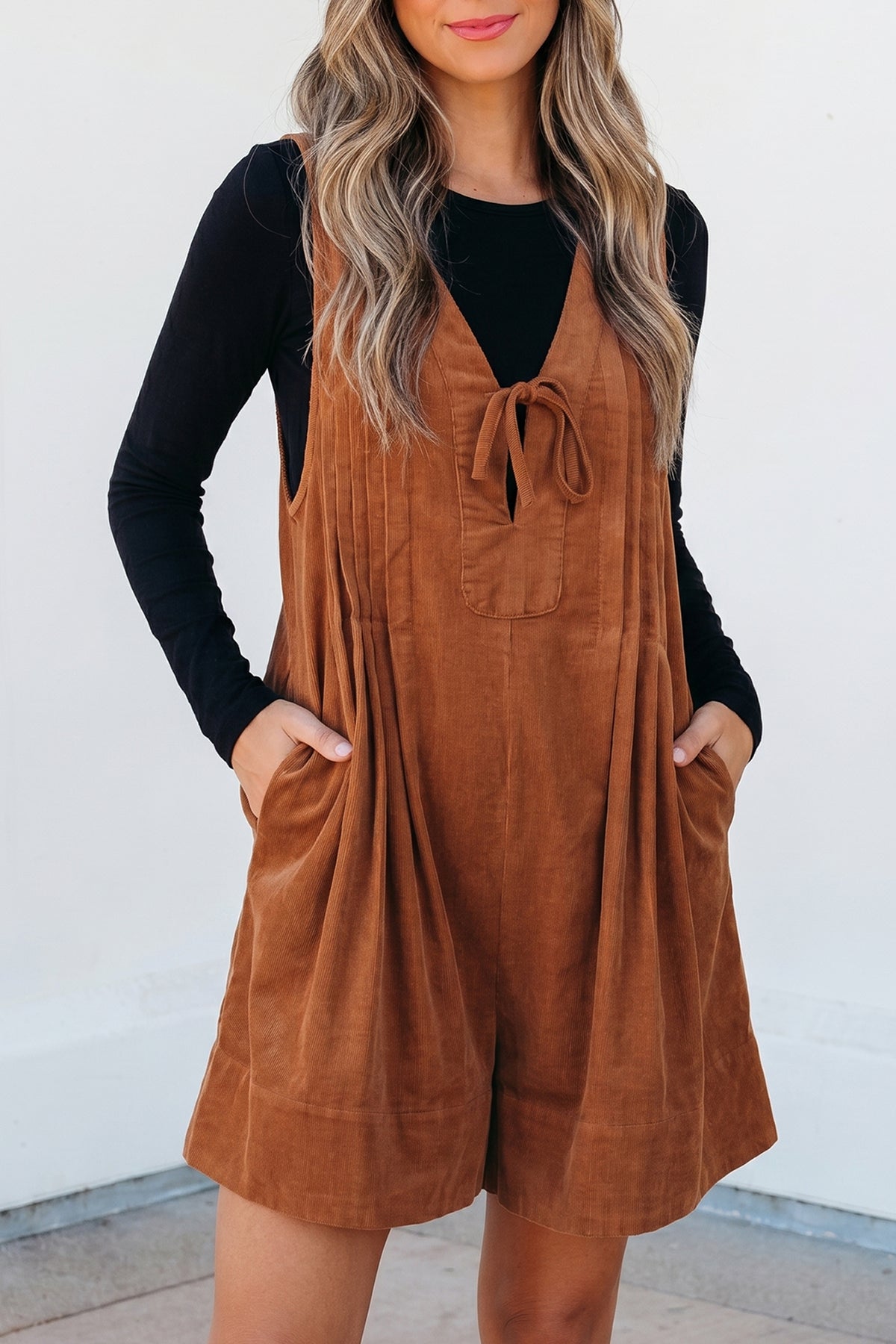 Fall For You Sleeveless Corduroy Romper