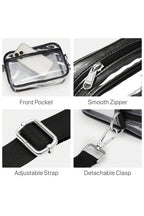 Party All Night Clear Multi-Pocket Contrast Edge Detachable Strap Clear Shoulder Bag