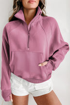 Active Era Rose Pink Collar Half Zip Up Pullover