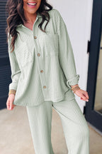 Daydreaming Pocketed Shirt and Pants Set