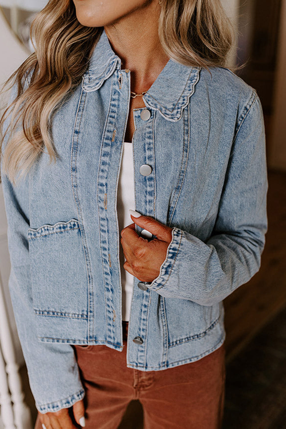 Small Town Button Up Denim Jacket