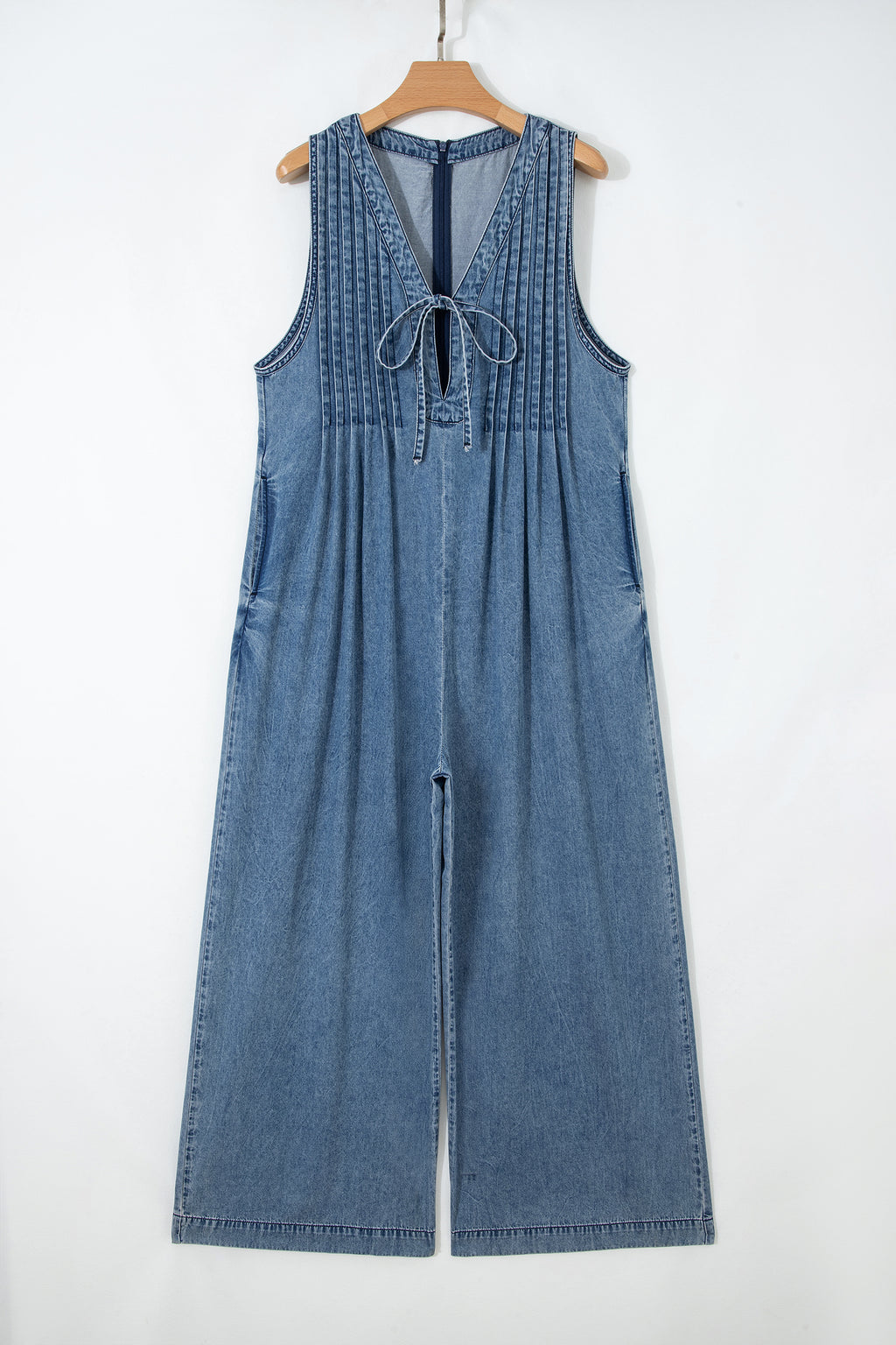Wildflower Season Denim Wide Leg Jumpsuit