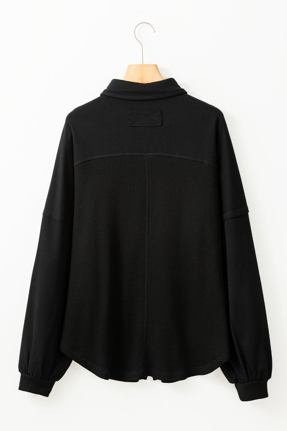 Back To Black Exposed Seam Pocket Loose Corduroy Shirt