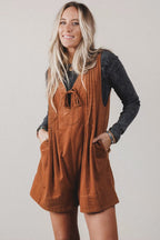 Fall For You Sleeveless Corduroy Romper