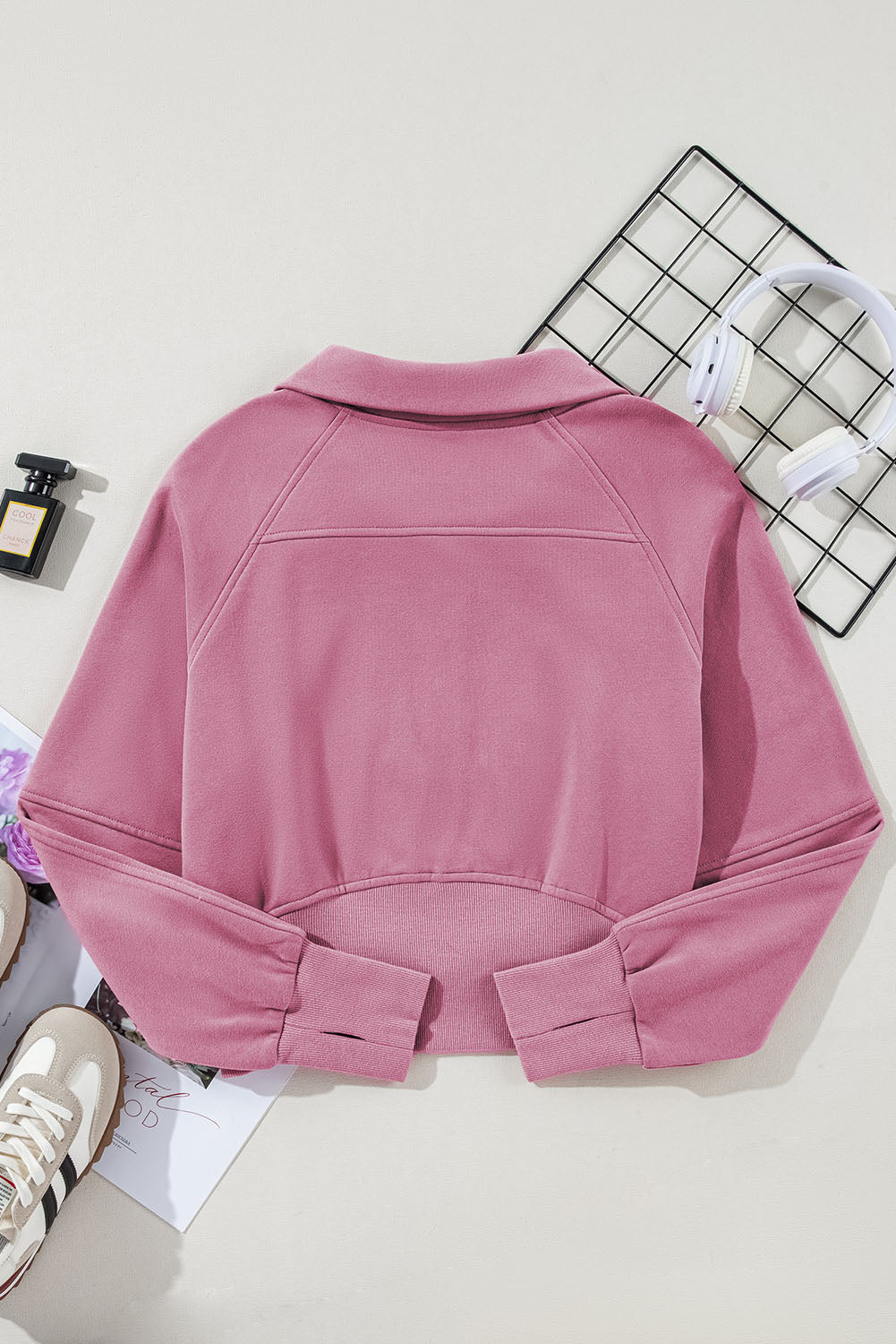Active Era Rose Pink Collar Half Zip Up Pullover