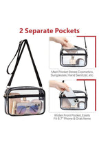 Party All Night Clear Multi-Pocket Contrast Edge Detachable Strap Clear Shoulder Bag