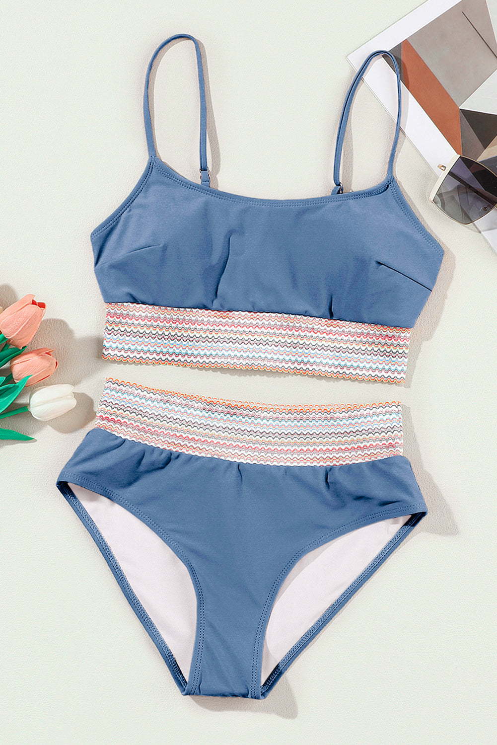 Bae-cation Mode 2pcs High Waist Bikini Swimsuit
