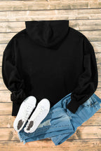 On The Go Black Oversized Half Zip up Hoodie