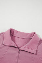 Active Era Rose Pink Collar Half Zip Up Pullover