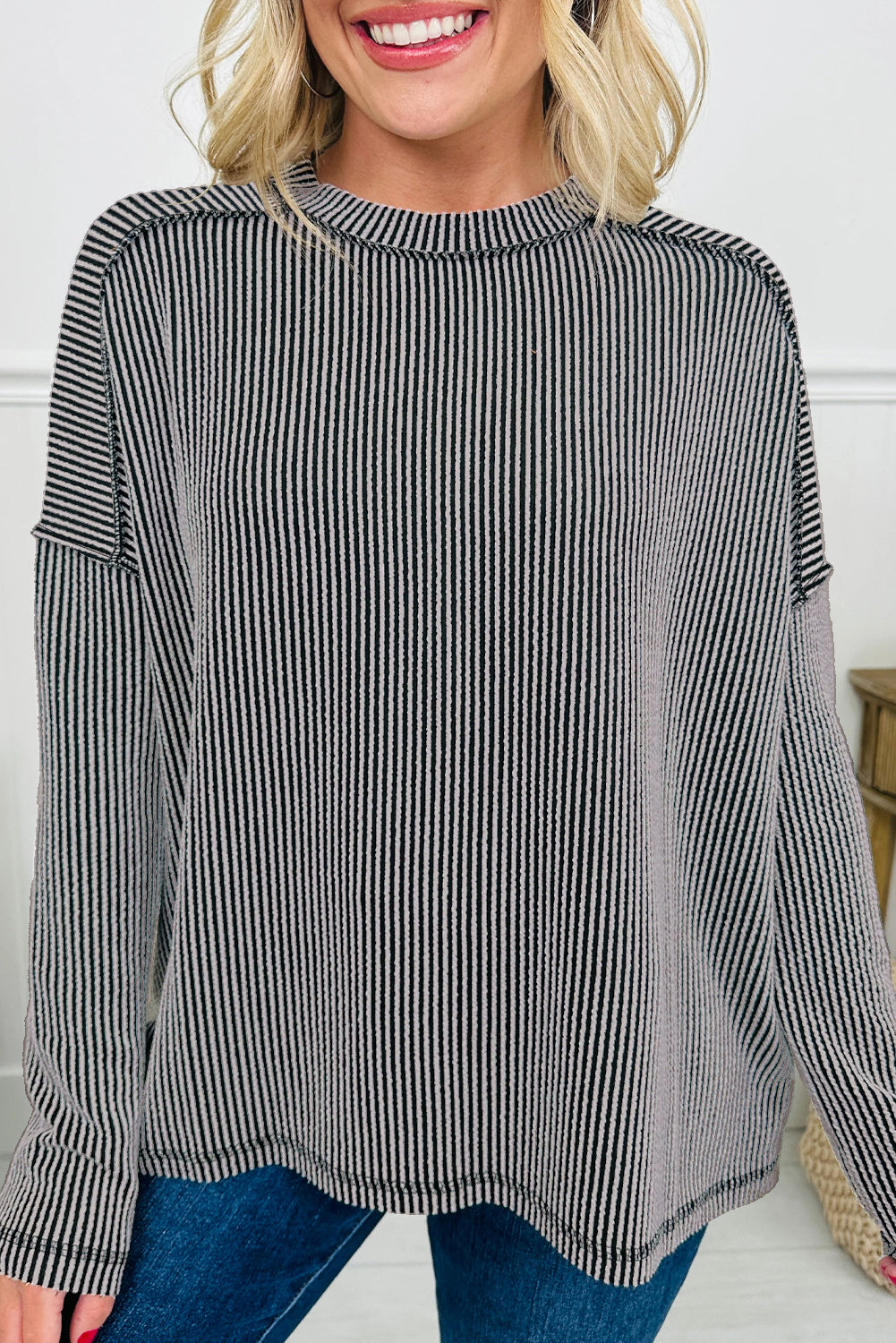 Under The Moon Long Sleeve Loose Top