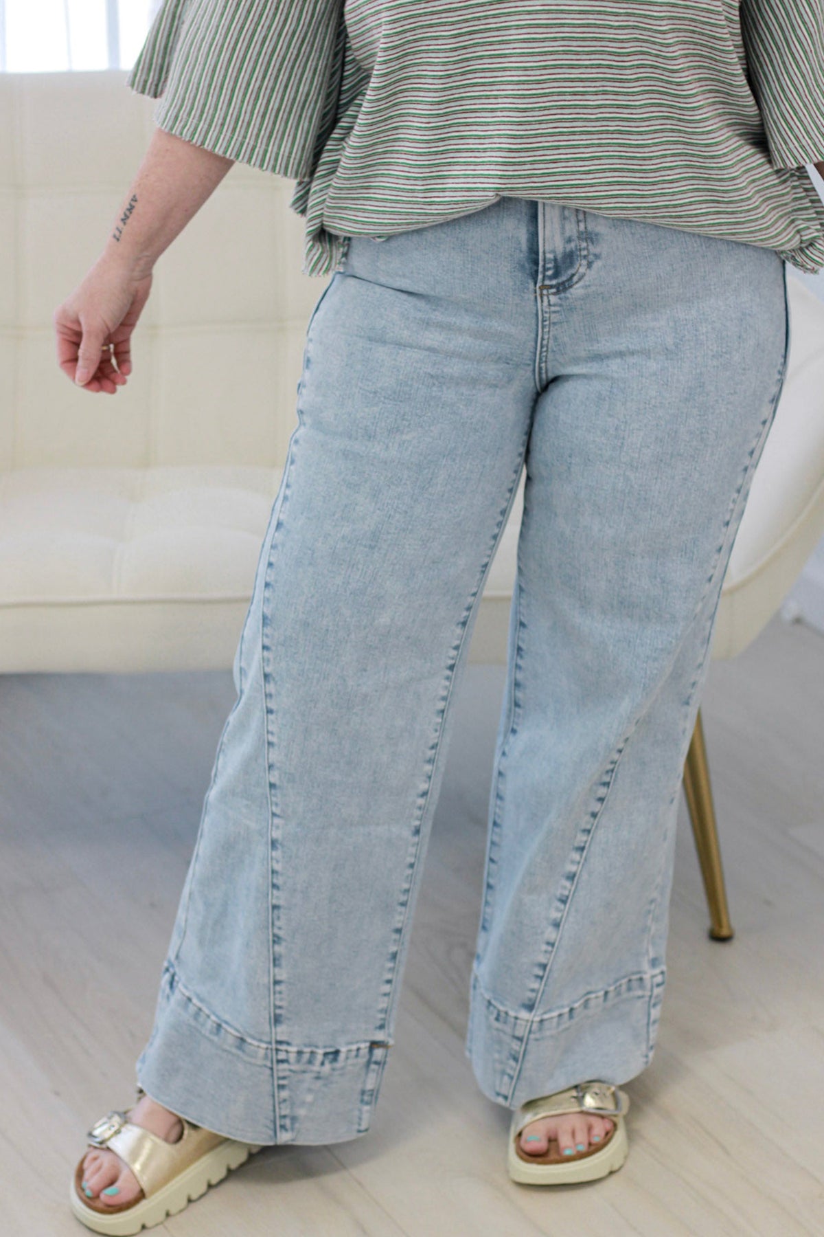 Sunday Funday Paneling Loose Fit Plus Size Denim Jeans