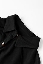 Back To Black Exposed Seam Pocket Loose Corduroy Shirt