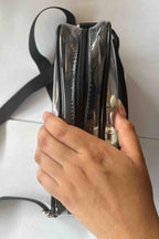 Party All Night Clear Multi-Pocket Contrast Edge Detachable Strap Clear Shoulder Bag
