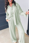 Daydreaming Pocketed Shirt and Pants Set
